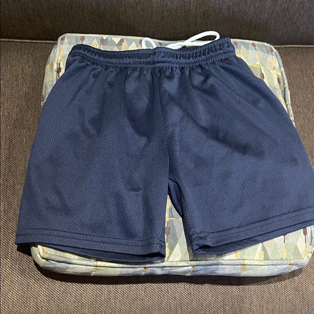 Kids Navy Athletic Mesh Shorts with Adjustable Waist